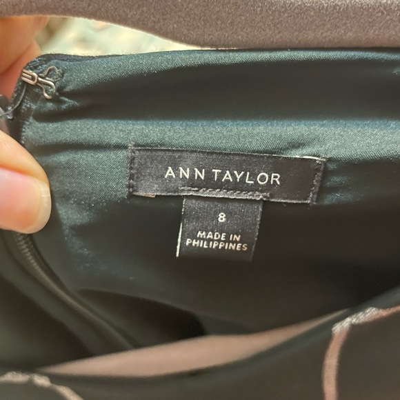 Ann Taylor Windowpane Black White Dress Size 8 - Picture 3 of 3